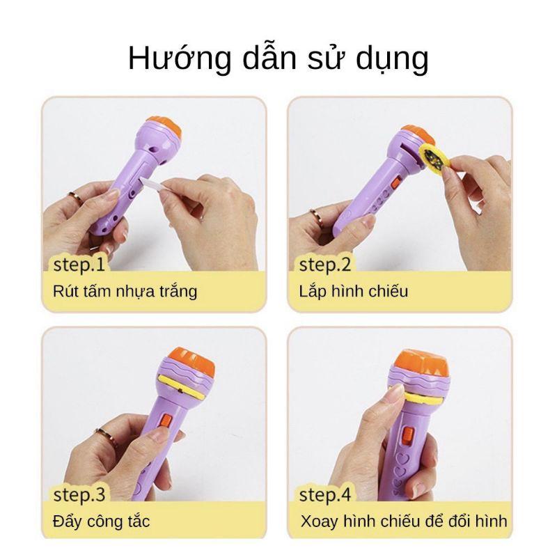 Đèn pin chiếu hình 80 hình động vật nghộ nghĩnh 3d sắc nét cho bé 1 2 3 4 tuổi