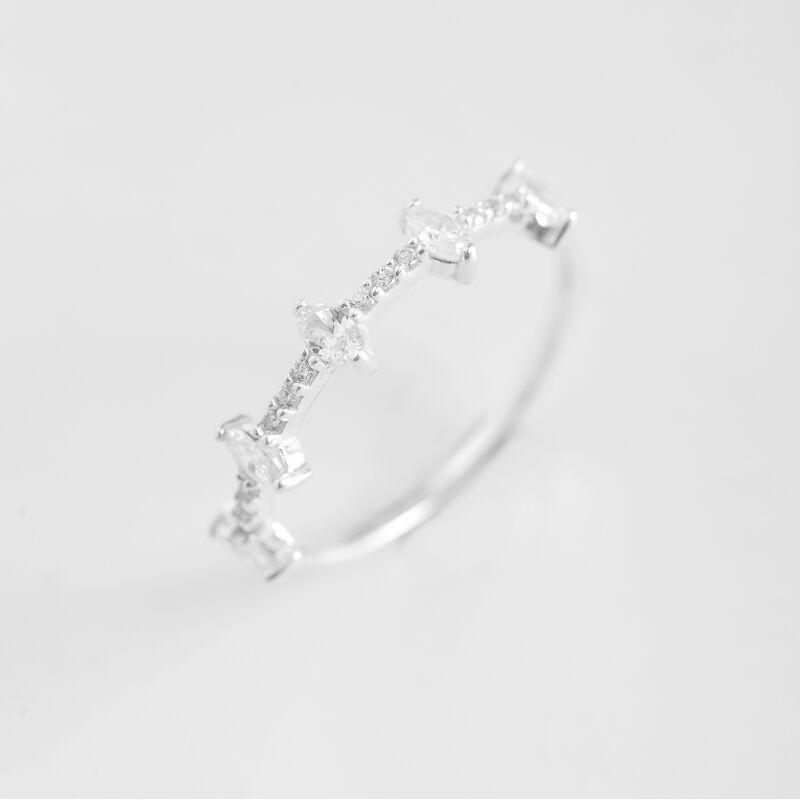 Nhẫn Bling It năm lá đính đá bạc BIN288