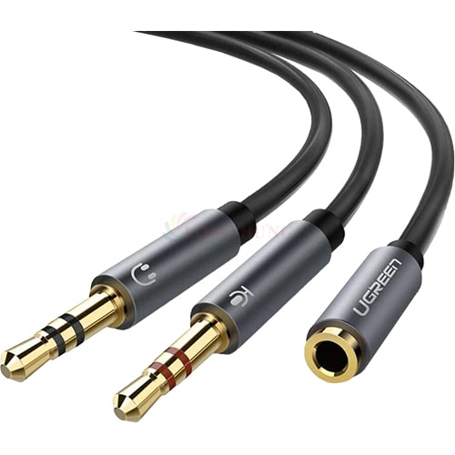 Cáp chuyển AV 3.5mm sang 2 đầu mic và tai nghe Ugreen Audio Cable Aluminum Case 20cm AV140 - Hàng chính hãng