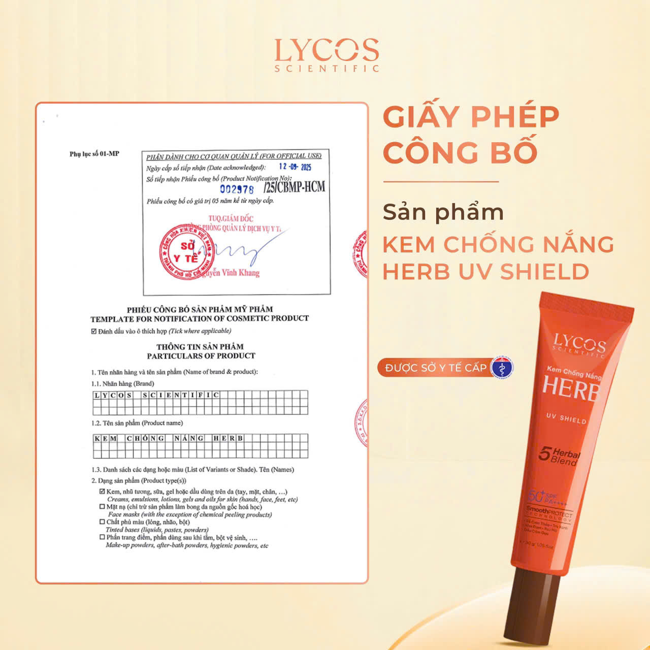 [Nâng cấp] Kem Chống Nắng Kiểm Soát Dầu Lycos Herb UV Shield SPF 50+ PA ++++ kiểm soát bóng nhờn hiệu quả