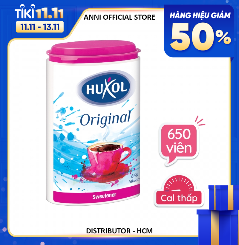 Đường Ăn Kiêng Huxol - Dòng Original  (650 viên/ hộp) - Dành cho người tiểu đường, không calo, hỗ trợ người muốn giảm cân - Nhập khẩu từ Đức