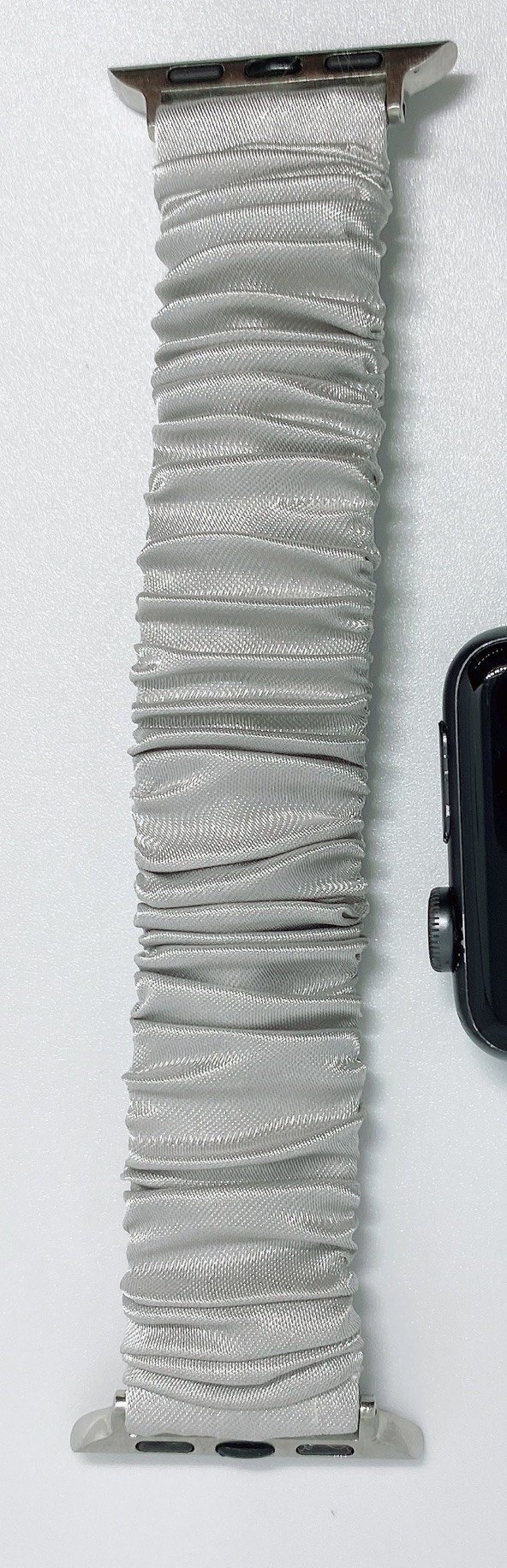 Dây đeo nữ Scrunchie vải phi lụa dây đeo đồng hồ kim, dây đeo đồng hồ Apple watch sang trọng