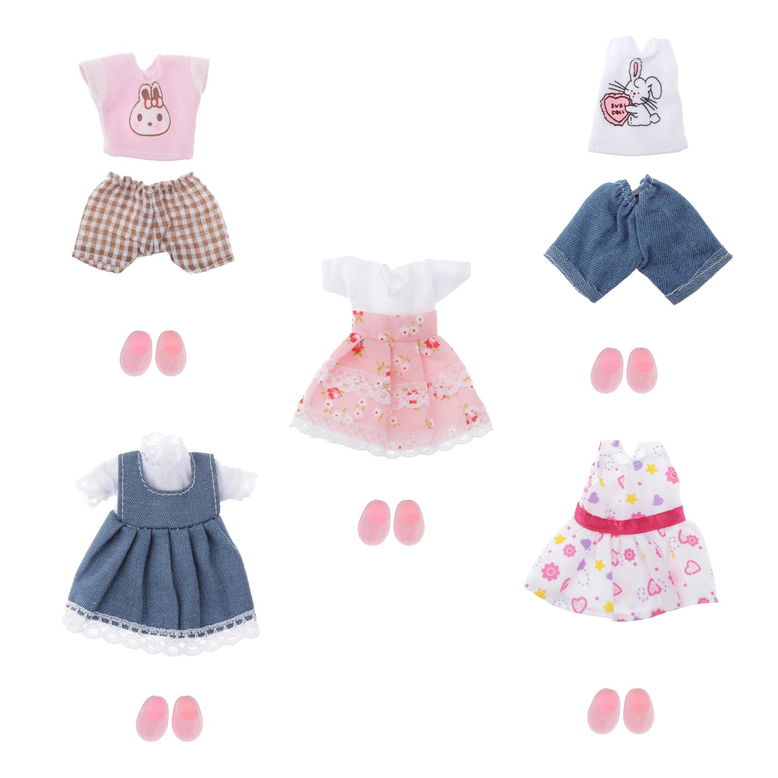 36cm Ball Jointed Doll Body DIY Parts White Skin Pink Hair W/ 5 Set Clothes