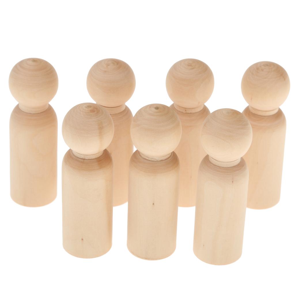 30PCS Blank Wooden Peg Family People Peg Dolls Crafts DIY Toys