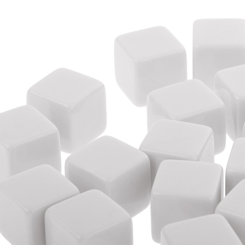 Set/25pcs Blank Dice D6 16mm/0.62'' D&D RPG Boardgame Playing Game Accessory