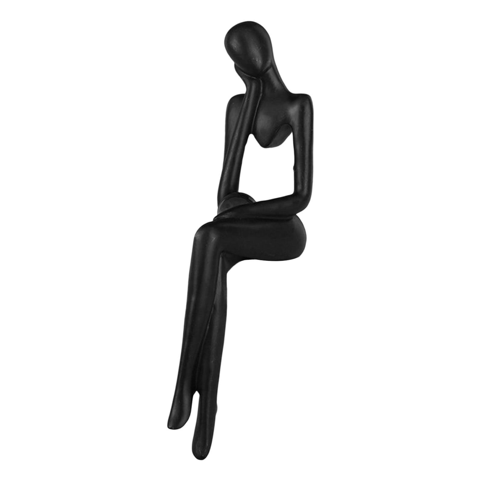 Thinker Statue Abstract Figurine Art for Living Room Bookcase Ornament