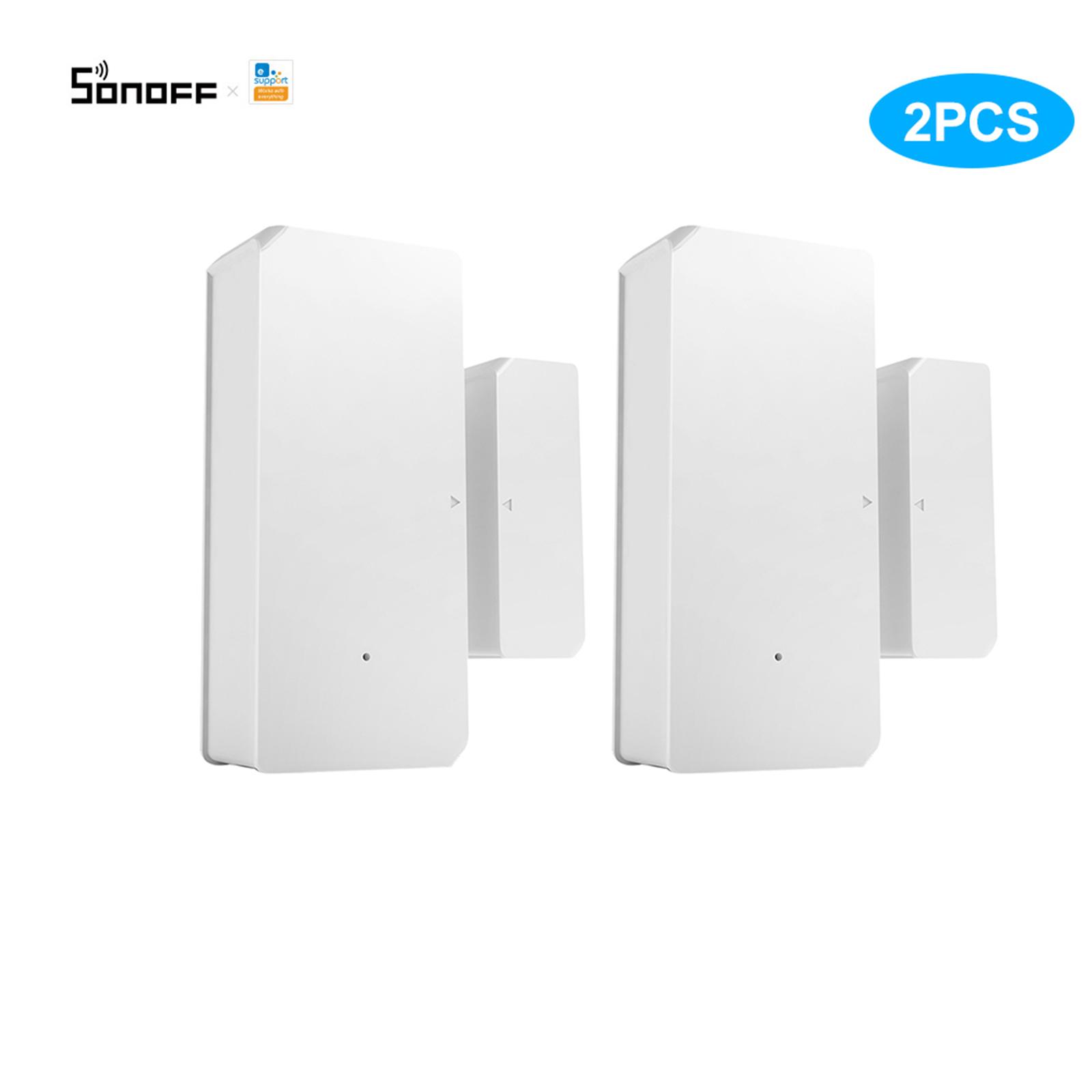 2PCS SONOFF DW2-RF-433MHZ Sensor Door Window Alarm Sensor RF 433Mhz Wireless Automation Anti-Theft Alarm Compatible With RF Bridge For Smart Home Security Alarm System