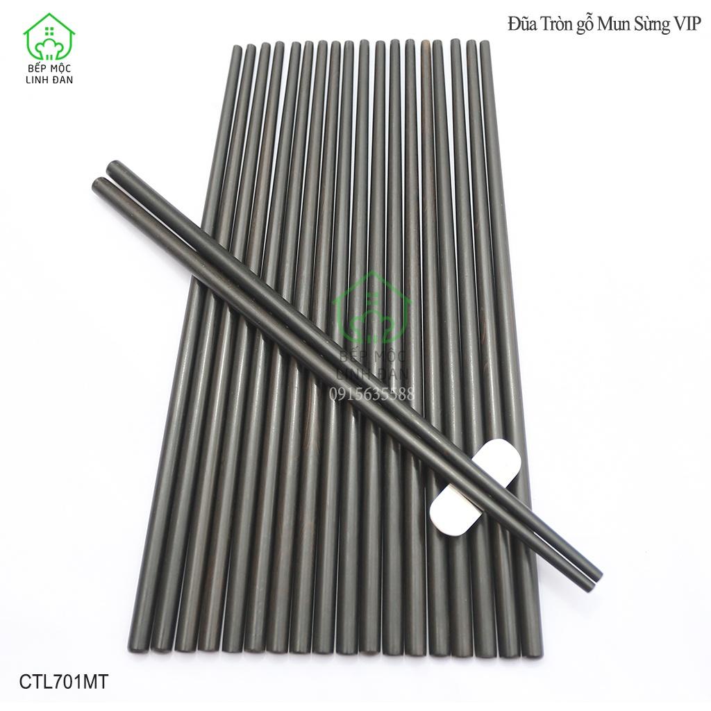 Đũa Mun Sừng Cao Cấp HAHANCO_Gỗ Mộc Siêu Sạch_Bộ 10 Đôi Tròn
