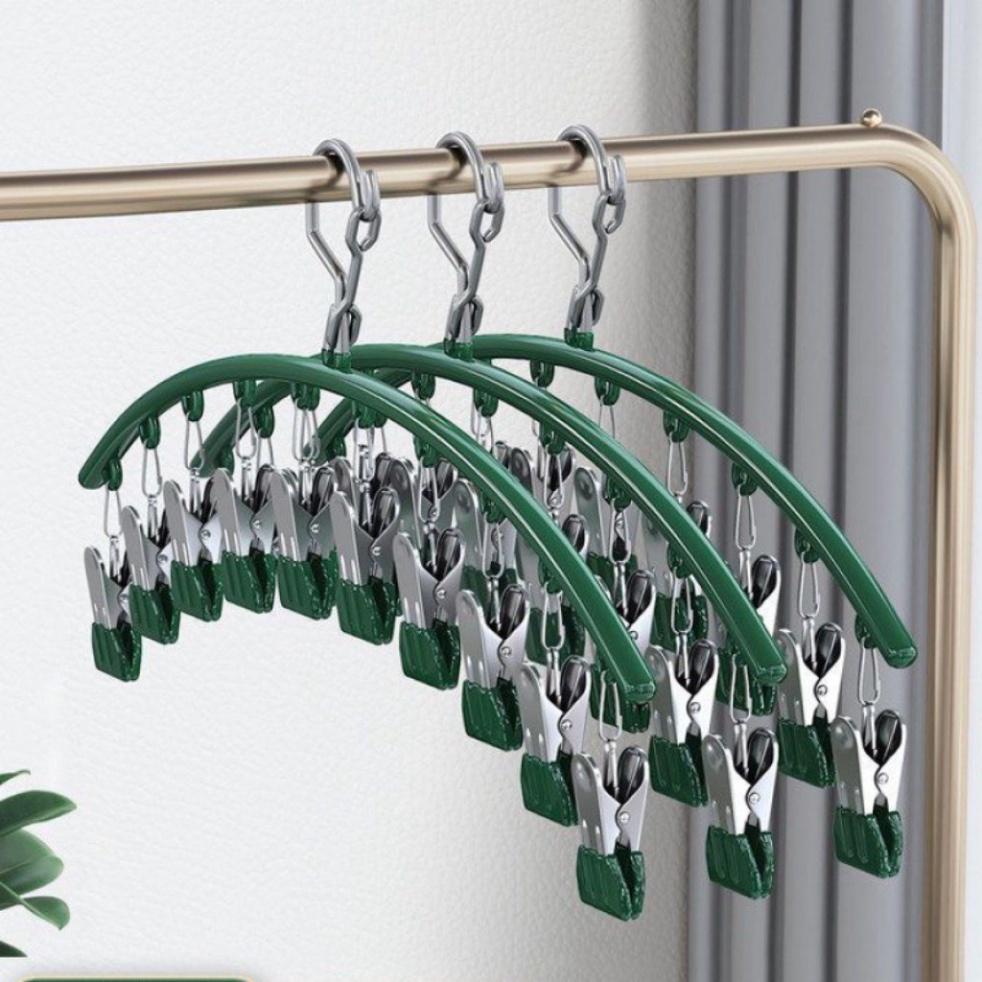 Móc phơi đồ bọc sơn tĩnh điện - Móc treo bikini có khoá chống trơn chống trượt 10 kẹp