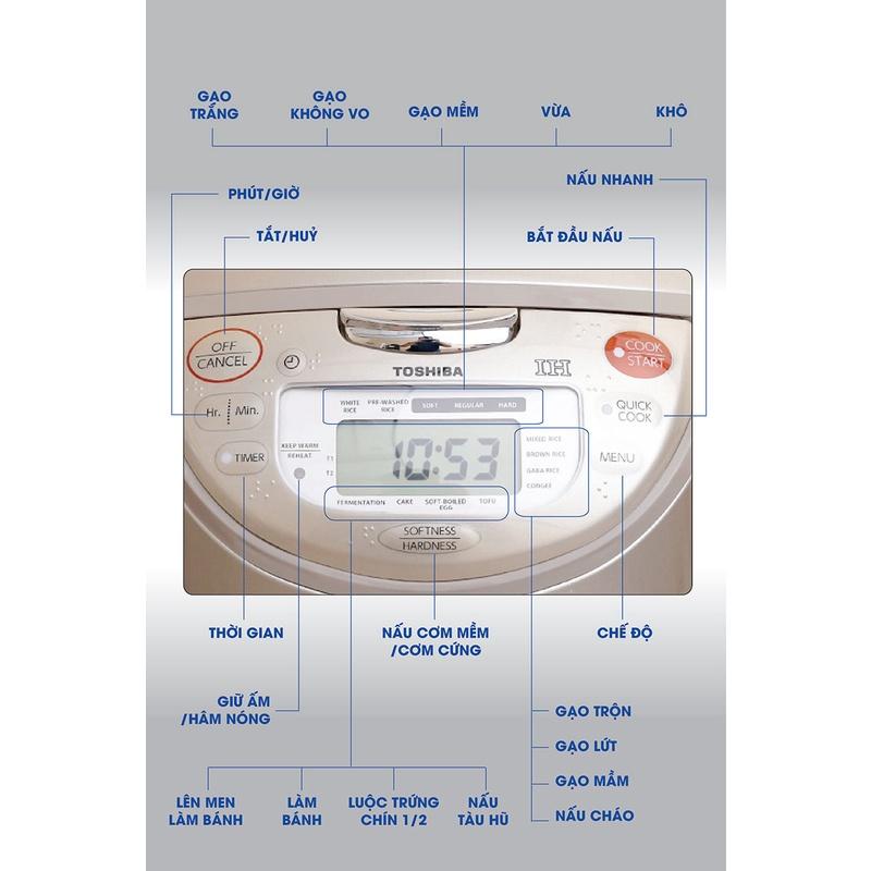 Nồi cơm điện cao tần Toshiba 1 lít RC-10RH(CG)VN-HÀNG CHÍNH HÃNG-GIAO HÀNG TOÀN QUỐC.