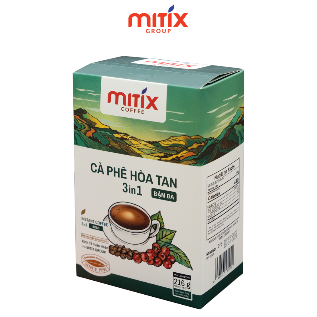 Cà phê hòa tan 3in1 Mitix vị Đậm Đà loại 216gr