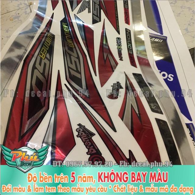 Tem rời Winner Đỏ bạc chrome cao cấp