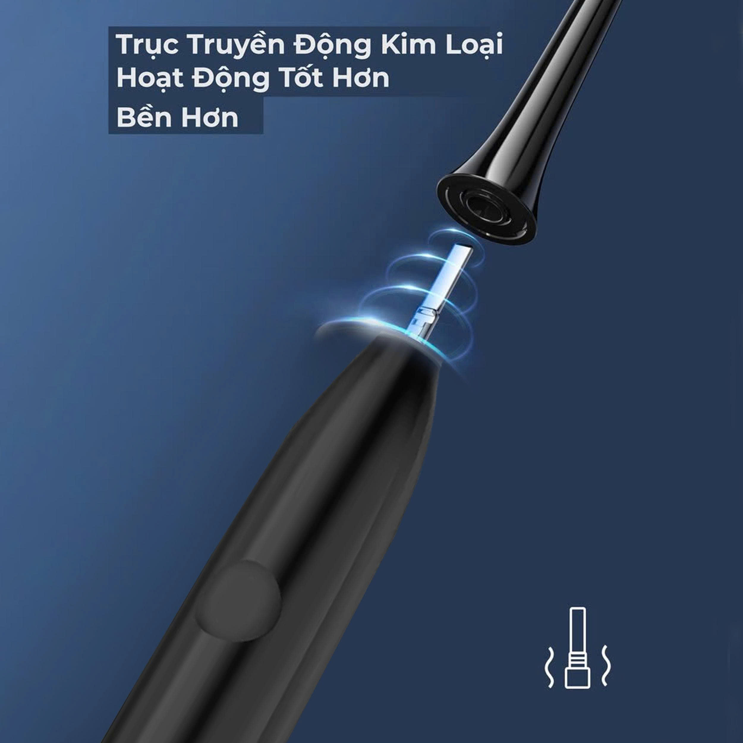 Bàn chải đánh răng điện H2ofloss BT 01, bản nâng cấp với cảm biến lực và tính năng tự bật tắt