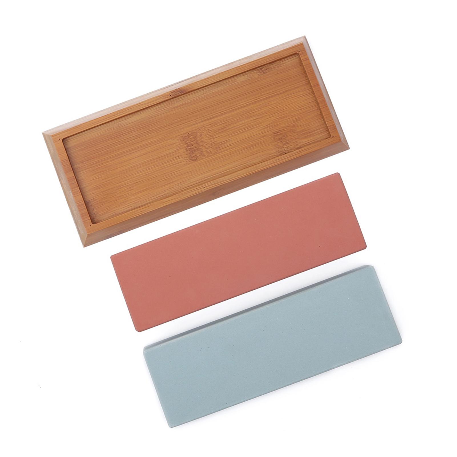 Bộ đá mài hai mặt với đế tre chống trượt