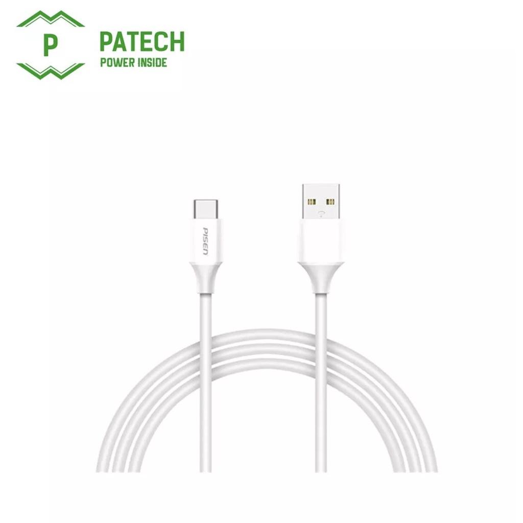 Cáp Pisen USB Type-C 3A (TC05-1000, Quick Charging)1000mm, trắng - Hàng chính hãng