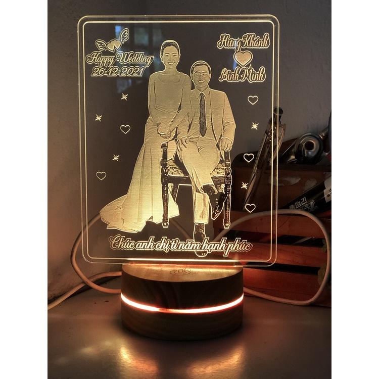 Đèn led 3d 16 màu - Quà tặng handmade ý nghĩa, Quà cưới khắc ảnh theo yêu cầu