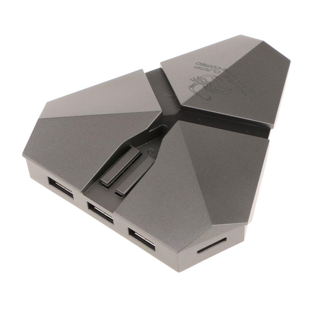 3 Ports USB 2.0 Card Reader Colorful LED Splitter HUB for Gaming Mouse Lines