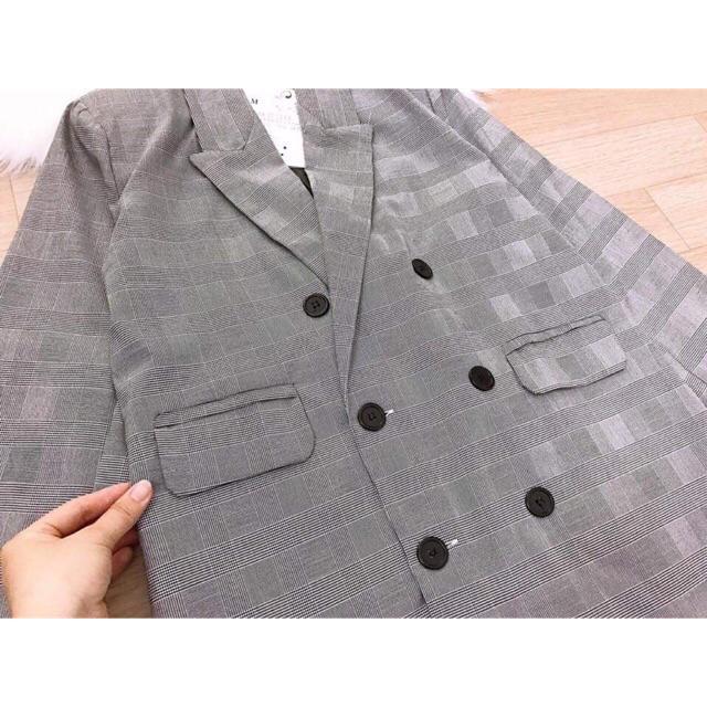 ÁO VEST KẺ DÁNG DÀI
