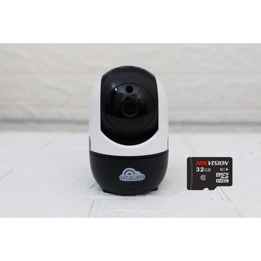 Bộ sản phẩm Camera IP Vitacam C800 1080p 2.0 và Thẻ Hikvision 32Gb - Hàng Chính Hãng