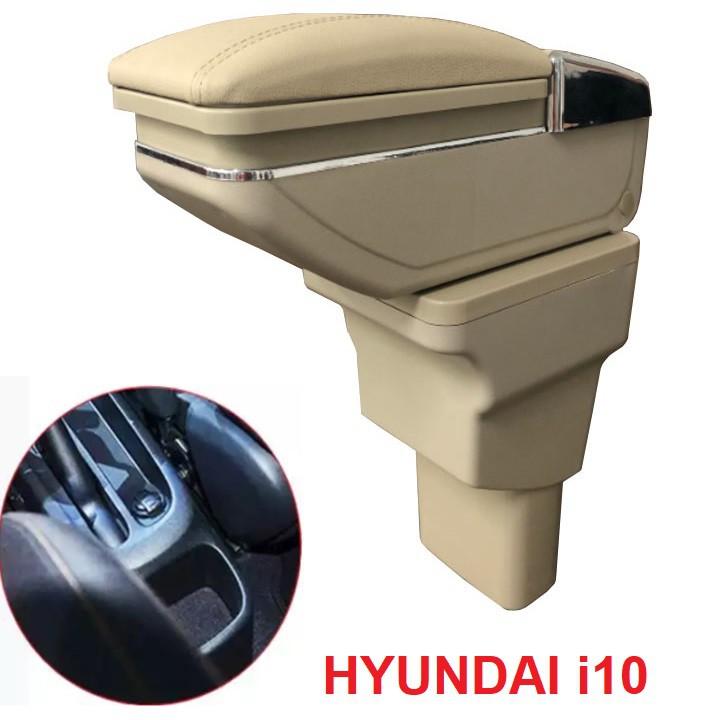 Hộp tỳ tay xe hơi, ô tô dành cho xe Hyundai i10 mã JDZX-i10: Màu Đen và Kem