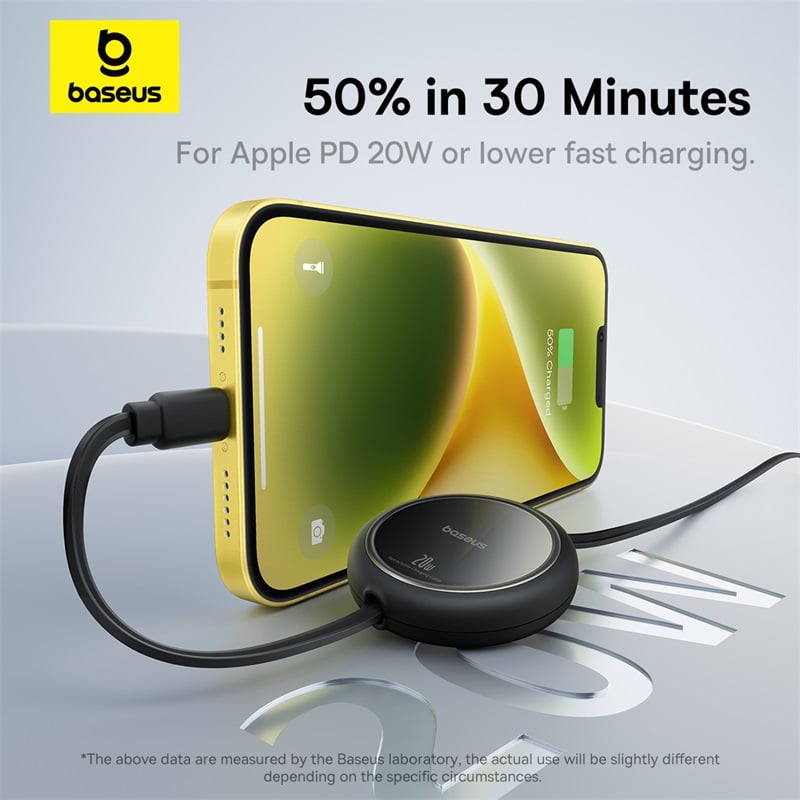 Cáp Sạc Nhanh C to IP Rút Gọn Baseus Free2Pull Mini 20W (480Mbps) - Hàng chính hãng