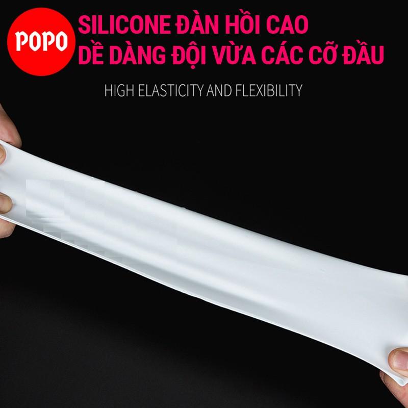 Mũ bơi người lớn silicone POPO CA31 cho nam, nữ trẻ em trên 6 tuổi ngăn nước