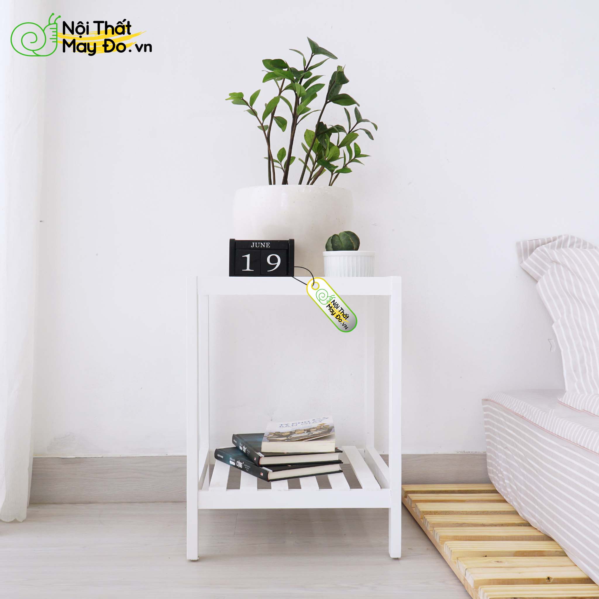 Kệ Đầu Giường Đa Năng - Glass Shelf - Thiết Kế 2 Tầng Mặt Kính - Lắp Ráp Dễ Dàng - Có 2 Màu Sắc