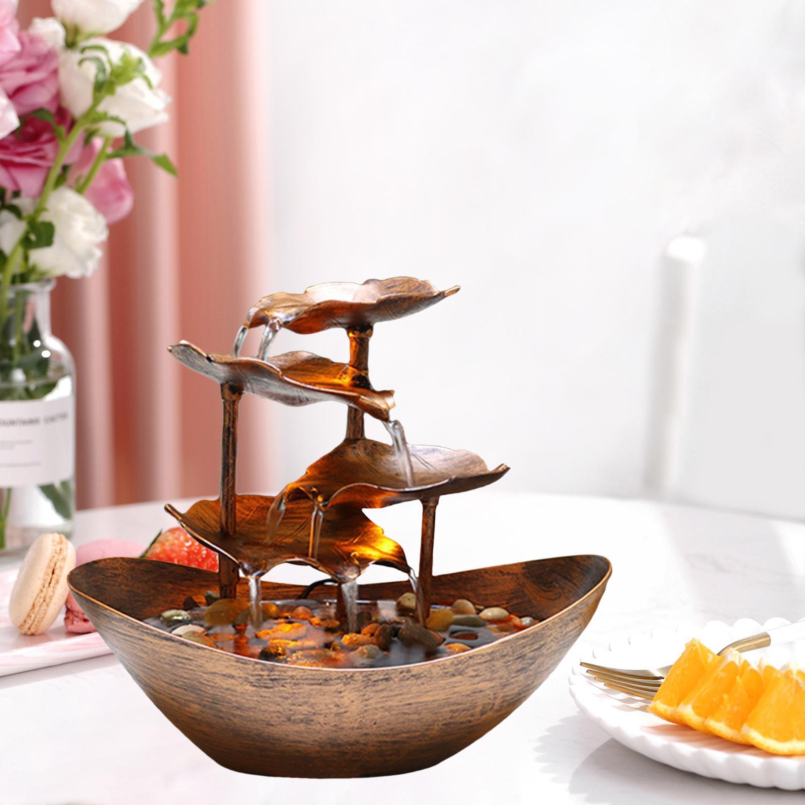 USB Tabletop Water Fountain Ornament Waterfall W/