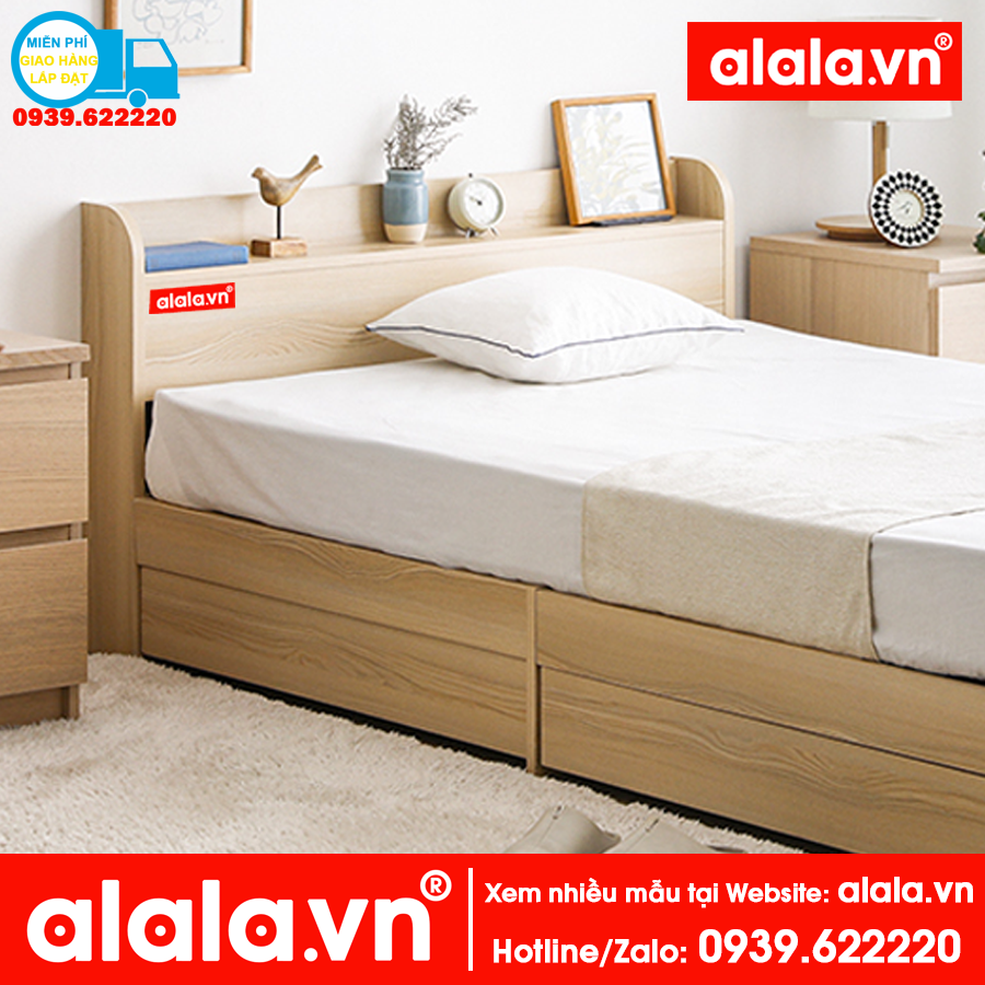 Giường ngủ ALALA63 gỗ HMR chống nước - www.ALALA.VN - 0939.622220