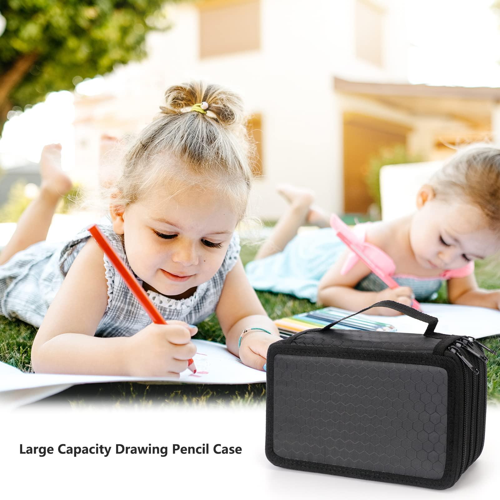 Vỏ bút chì lớn xxl với 4 ngăn, giá đỡ bút chì màu lớn với khóa kéo, túi bút chống nước cho du lịch văn phòng trường học, túi bút chì cho bút chì màu nước hoặc màu đen đánh dấu