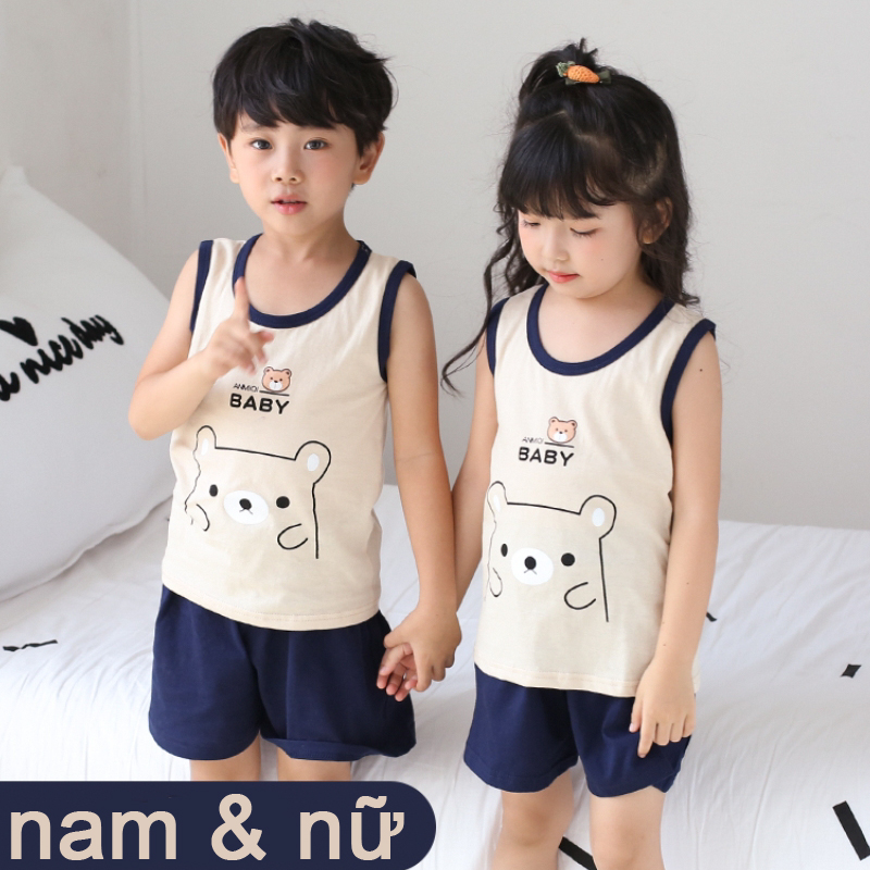 Bộ đồ cho bé gái hình thú chất liệu thun cotton tháng mát 105-Gái