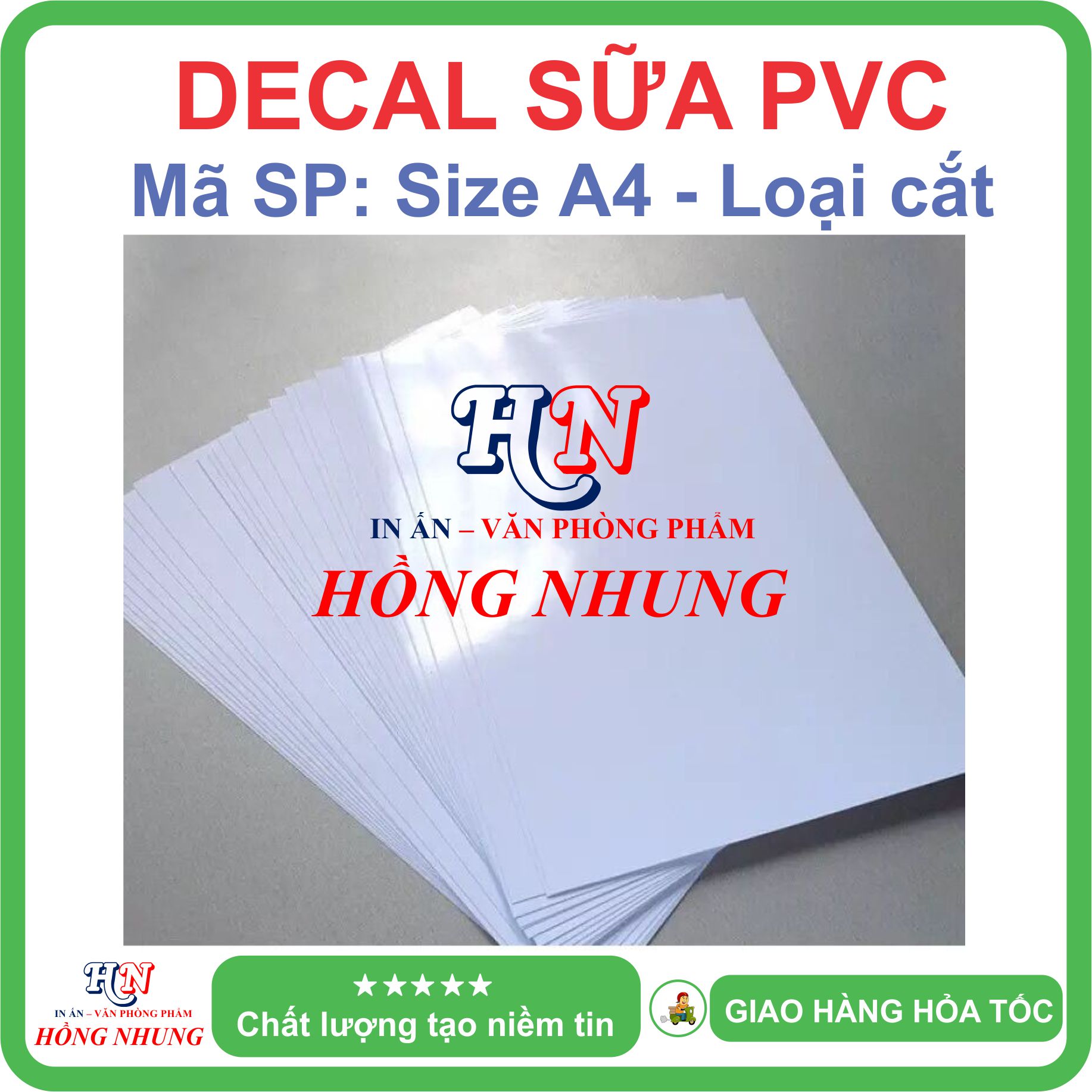 [In Phun ] Xấp 20 Tờ Decal nhựa PVC trắng Sữa A4 - Giúp Bạn In Tem Nhãn, Ghi Chú, Hay Bìa Nhãn Bưu Phẩm