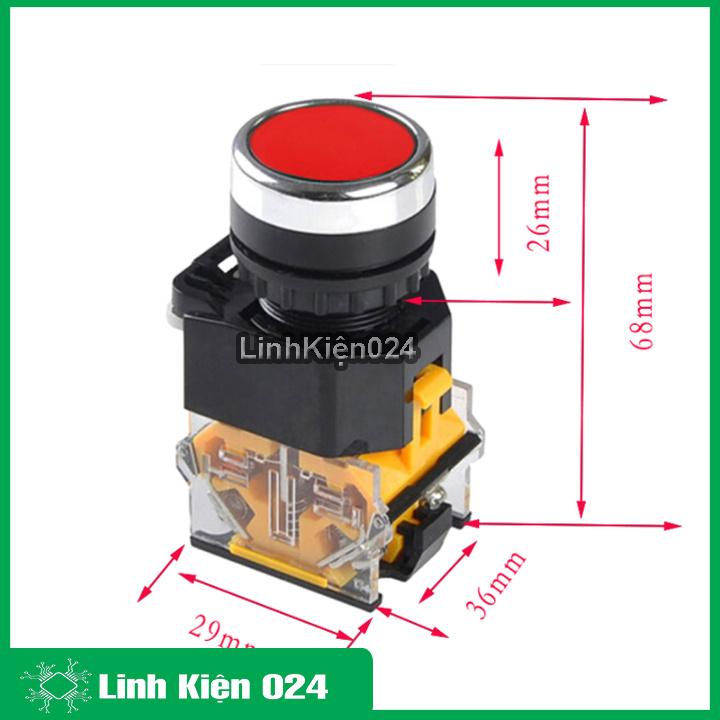 Nút Nhấn Đề Nhả Không Đèn LA38 380V 10A 2 Tiếp Điểm