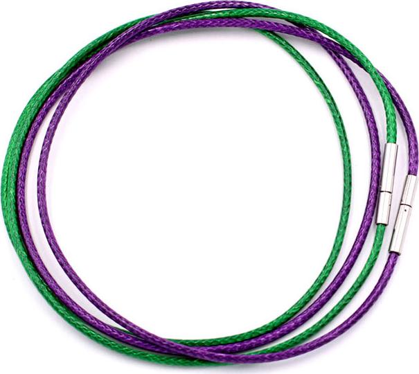 Combo 2 sợi dây vòng cổ cao su xanh lá + tím DCSXLI1