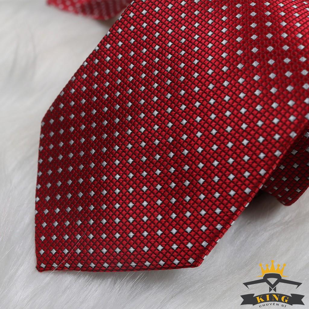 Cà vạt bản nhỏ, Caravat cao cấp KING cavat nam công sở học sinh, vải silk lụa 100%, 3 lớp bản 6cm C52