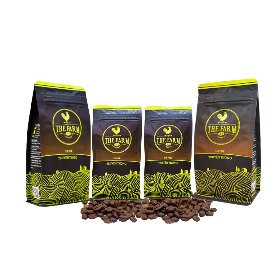 Combo 4 gói cà phê bột nguyên chất truyền thống - The Farm Coffee