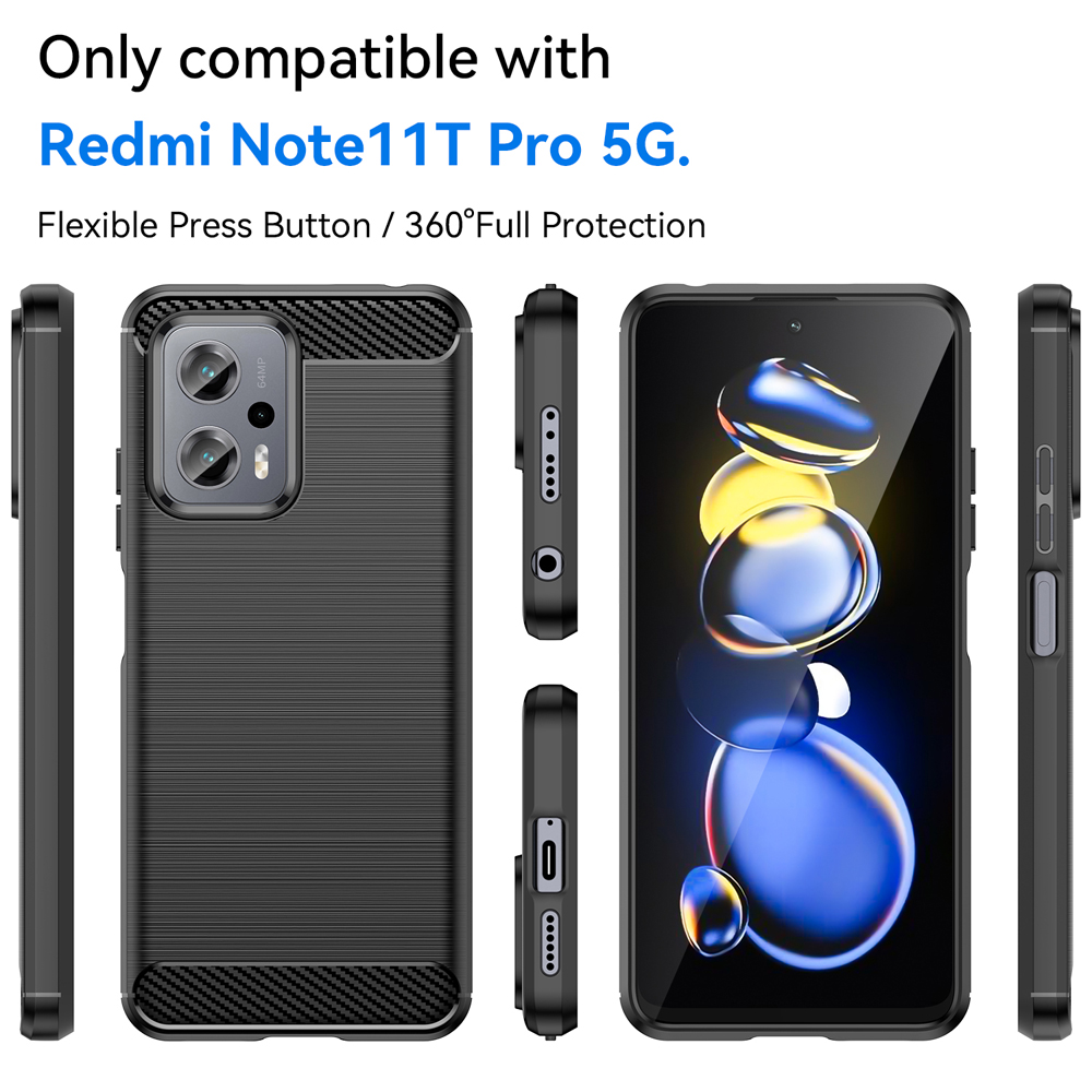 Ốp lưng cho Xiaomi Redmi Note 11T Pro Plus Poco X4 GT silicone mềm Carbone phay xước chống sốc chống vân tay