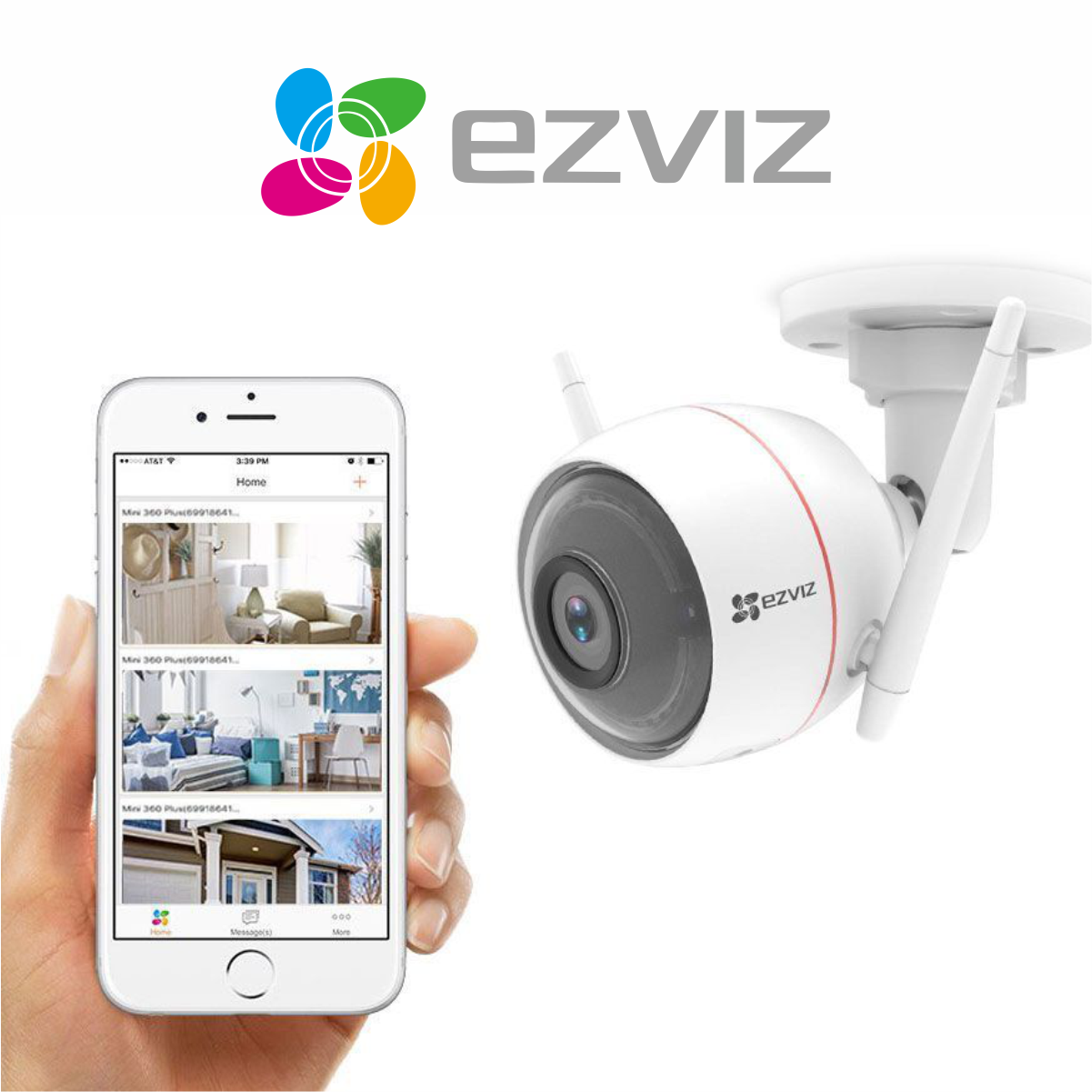 Camera EZVIZ C3W 1080P, WIFI, IP66 Ngoài Trời, 2 Ăng Ten, Hồng Ngoại Đêm 30m, Báo Động Với Đèn Báo Và Còi Hú Hỗ - Hàng Chính Hãng