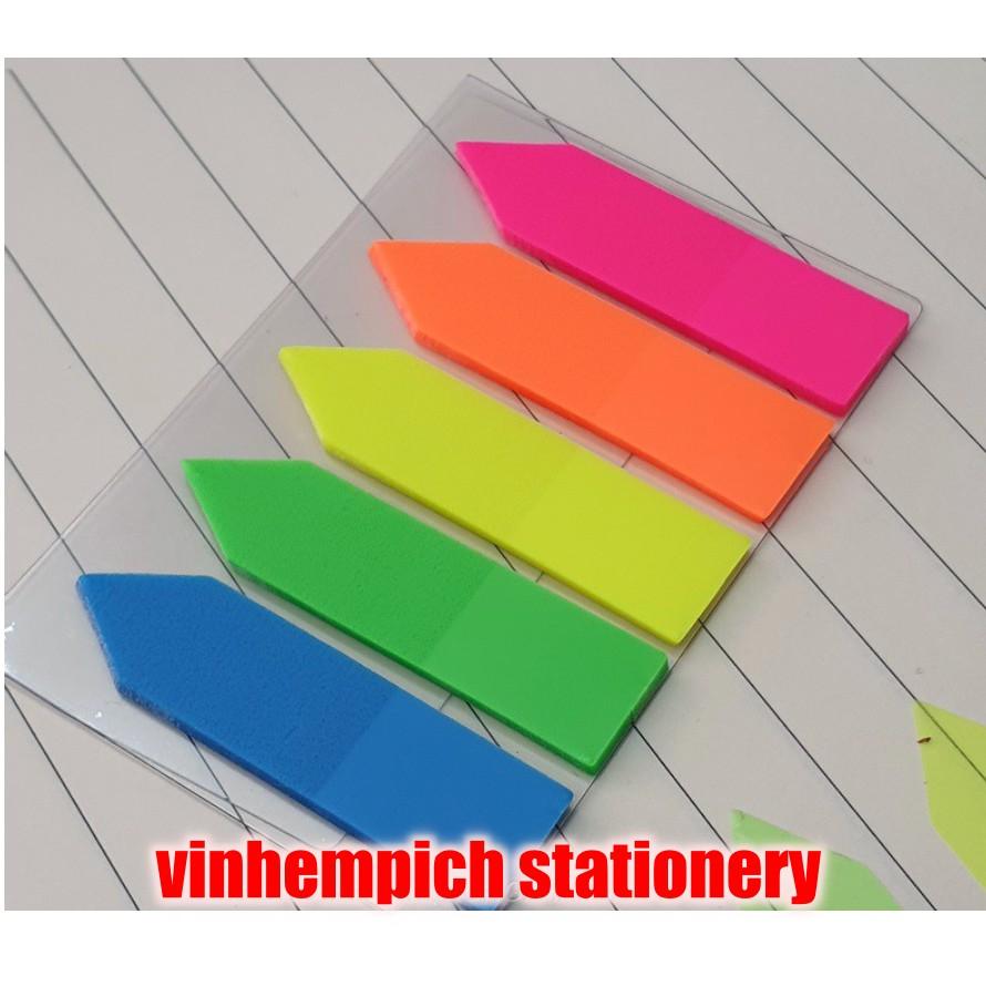 Giấy Note 5 màu nhựa mũi tên - Giấy note ghi chú nhiều màu dùng đánh dấu trang sách