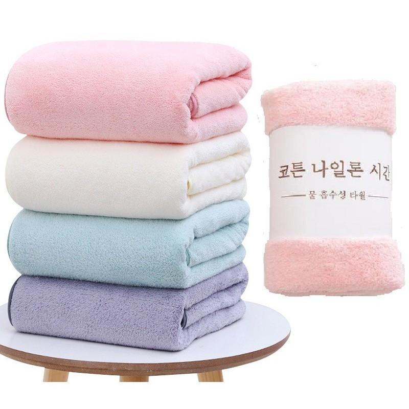 Khăn tắm lông tuyết Hàn Quốc khổ to dày dặn mềm mịn 140x70cm