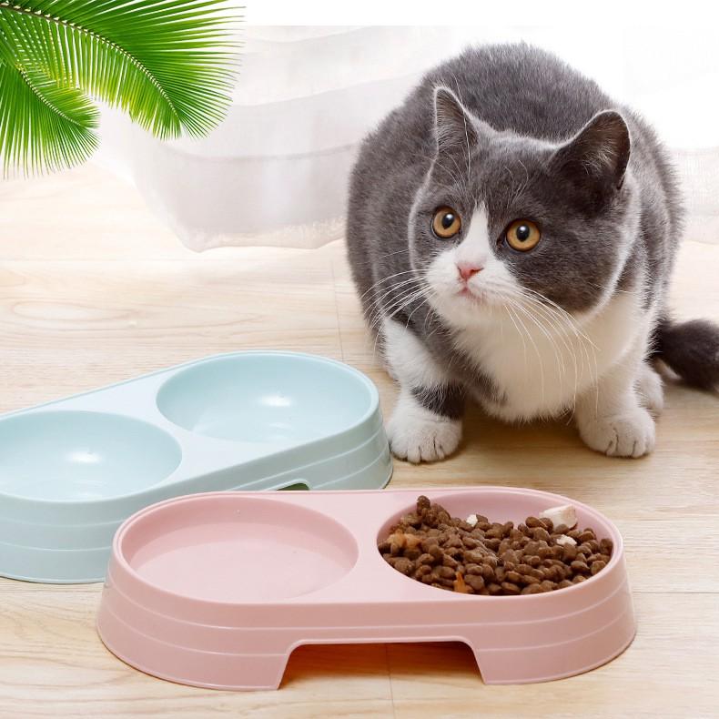 Bát đôi đựng thức ăn và nước uống cho chó mèo