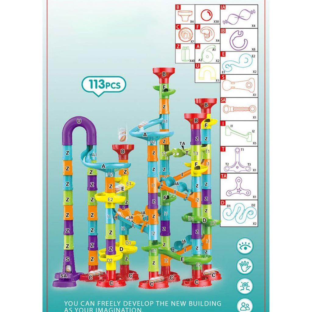 Colorful Maze Balls Track Building Blocks Toys DIY Bricks Maze Race Track