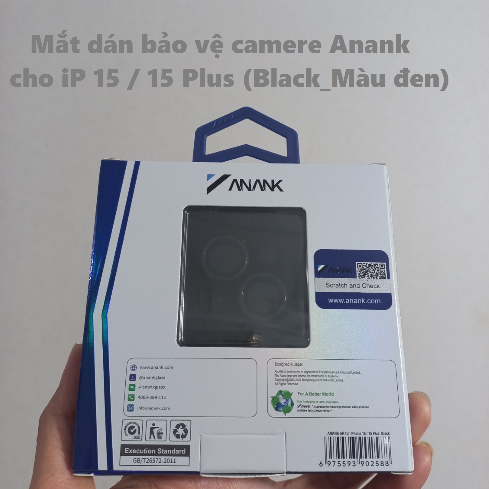 Mắt dán bảo vệ camera cao cấp Anank cho iP 15 15Plus đủ màu _ Hàng chính hãng