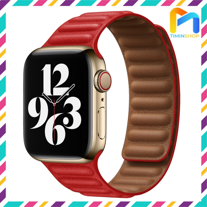 Dây đeo cho Apple Watch series 9/ 8/ 7/ 6/ 5/ 4/ 3/ SE/ Ultra/ Ultra 2 - Dây da Leather Link