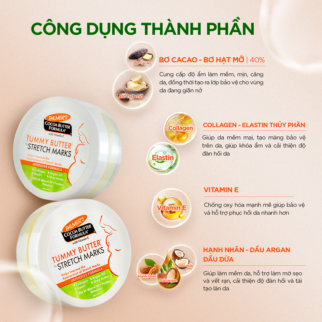 Bơ dưỡng ẩm rạn da cuối thai kỳ Palmer's 125g