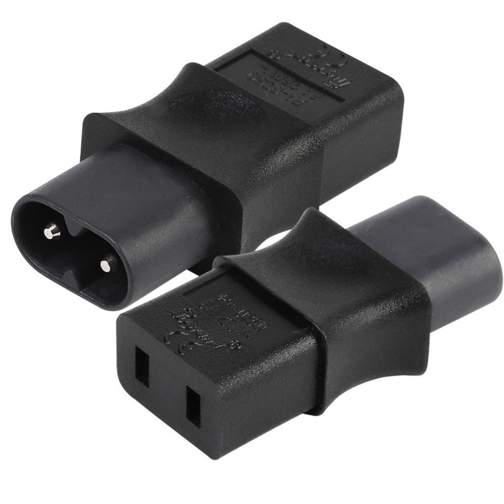 IEC 320 C8 Male Plug to C9 2 Pin Female Connecter Adapter 6A /250V