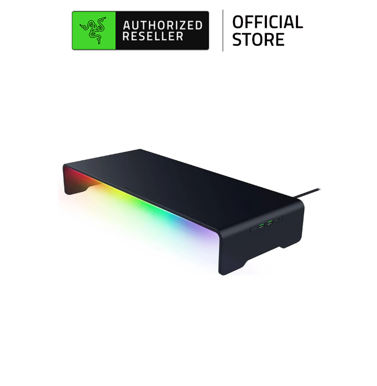 Kệ màn hình Razer Monitor Stand Chroma | Hub USB-C 4 cổng |  Nhôm Anodized Cao Cấp | LED RGB Chroma | Chịu Tải 20kg | Hàng Chính Hãng