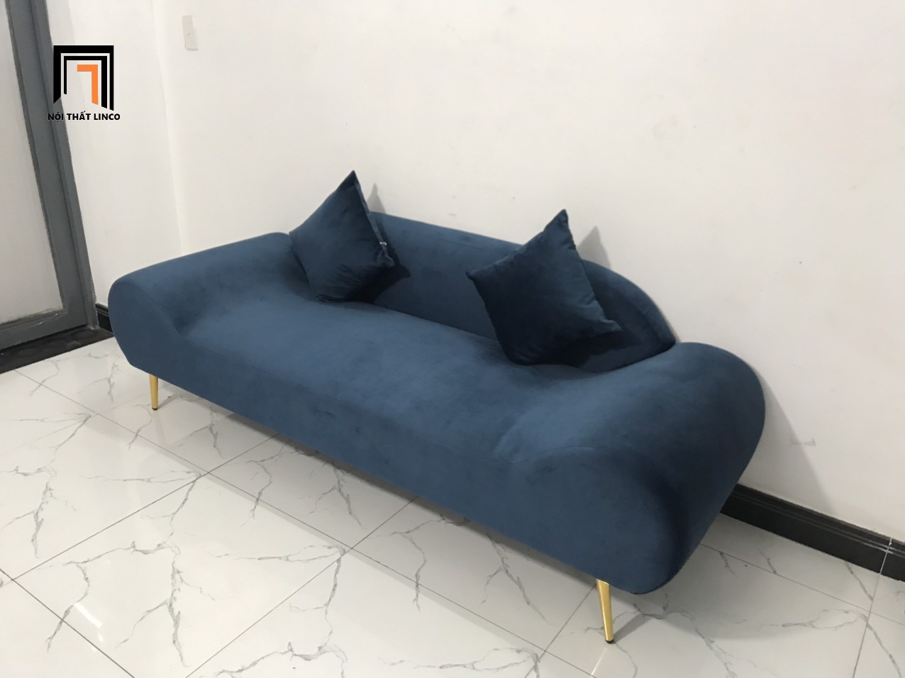 Ghế sofa văng thuyền hiện đại màu xanh đen nhiều kích cỡ