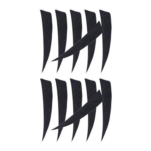 2-6pack 12 Pieces 4 Inch Archery Arrow Feathers Fletchings Vanes Black