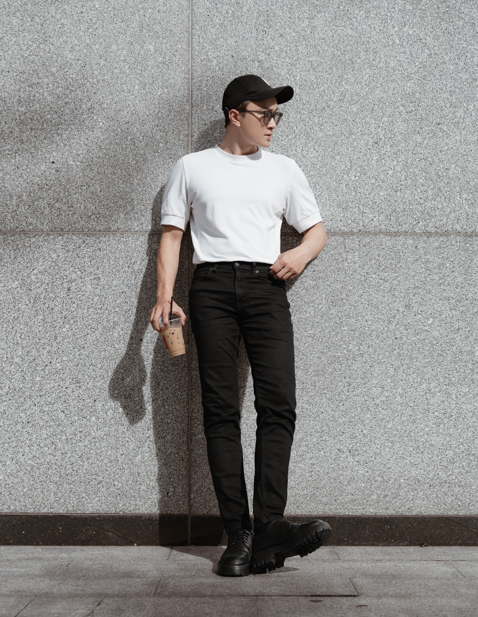 Quần Jean nam Routine màu đen form slimfit có độ co giãn 10F20DPA102CR2